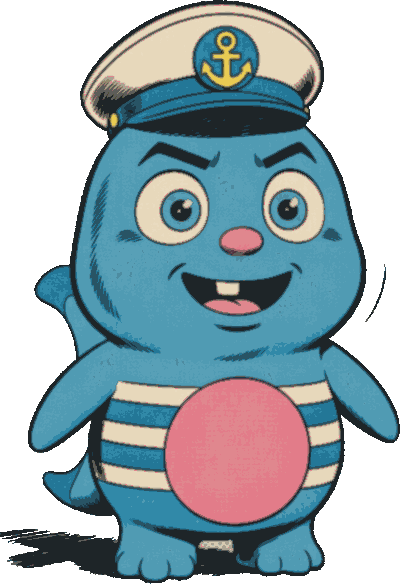 ねむっているパウト船長。船の甲板の上。